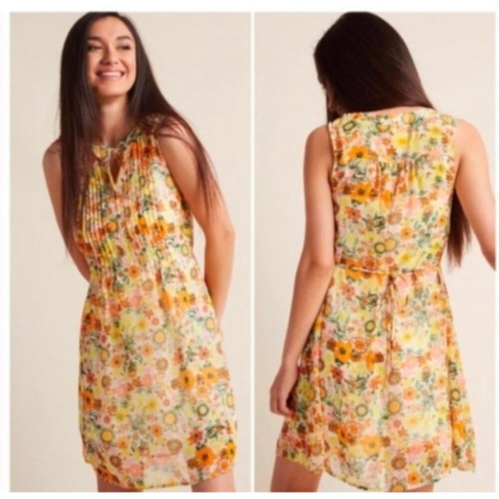 ModCloth Floral Sleeveless Fit & Flare Dress Size Medium Retro Cottagecore